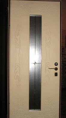 Дверь, МДФ-накладки + Витраж + Mul-T-Lock